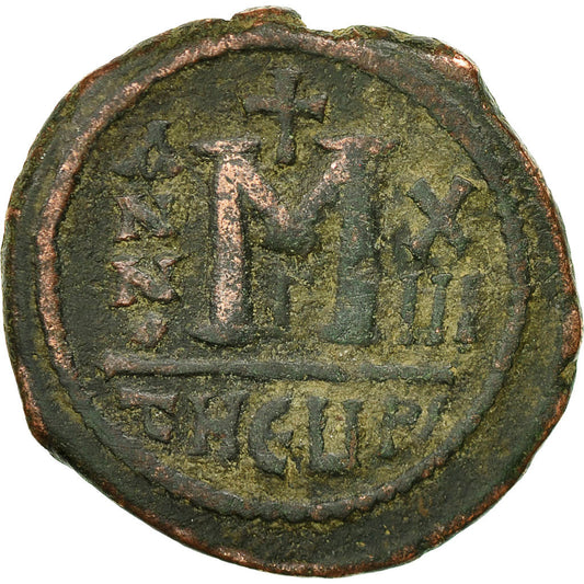 Maurice Tiberius,
Follis,
594-595